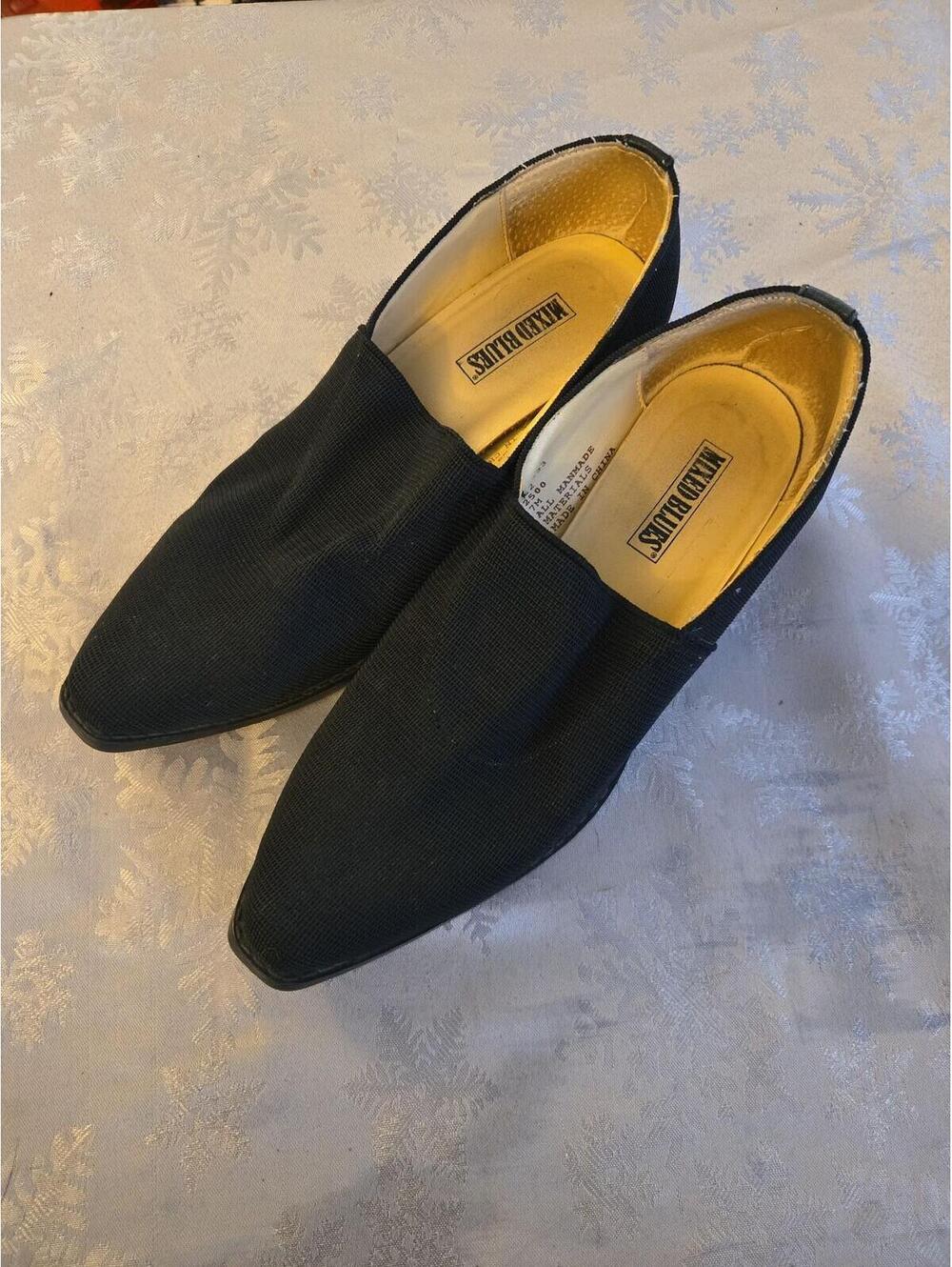 Vintage Mixed Blues Black Pointed Toe Loafers Size 7M - Picture 5 of 5